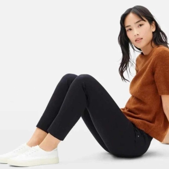 Everlane The Side Zip Stretch Cotton Work Pants Black Size 2 - Picture 4 of 13